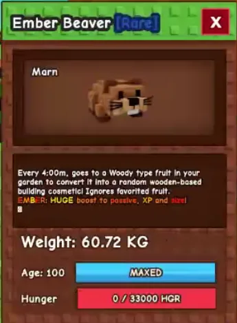 60kg+ Ember Beaver super handsome and cute// this is not swan/ because i run out of tag limitation so i pick this/ this is ember beaver