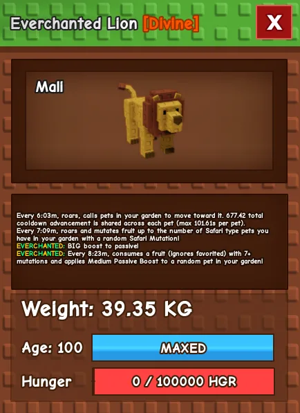 CHEAP Everchanted 39kg Lion!! Calls pets towards it and gives them a cooldown! Fast Delivery