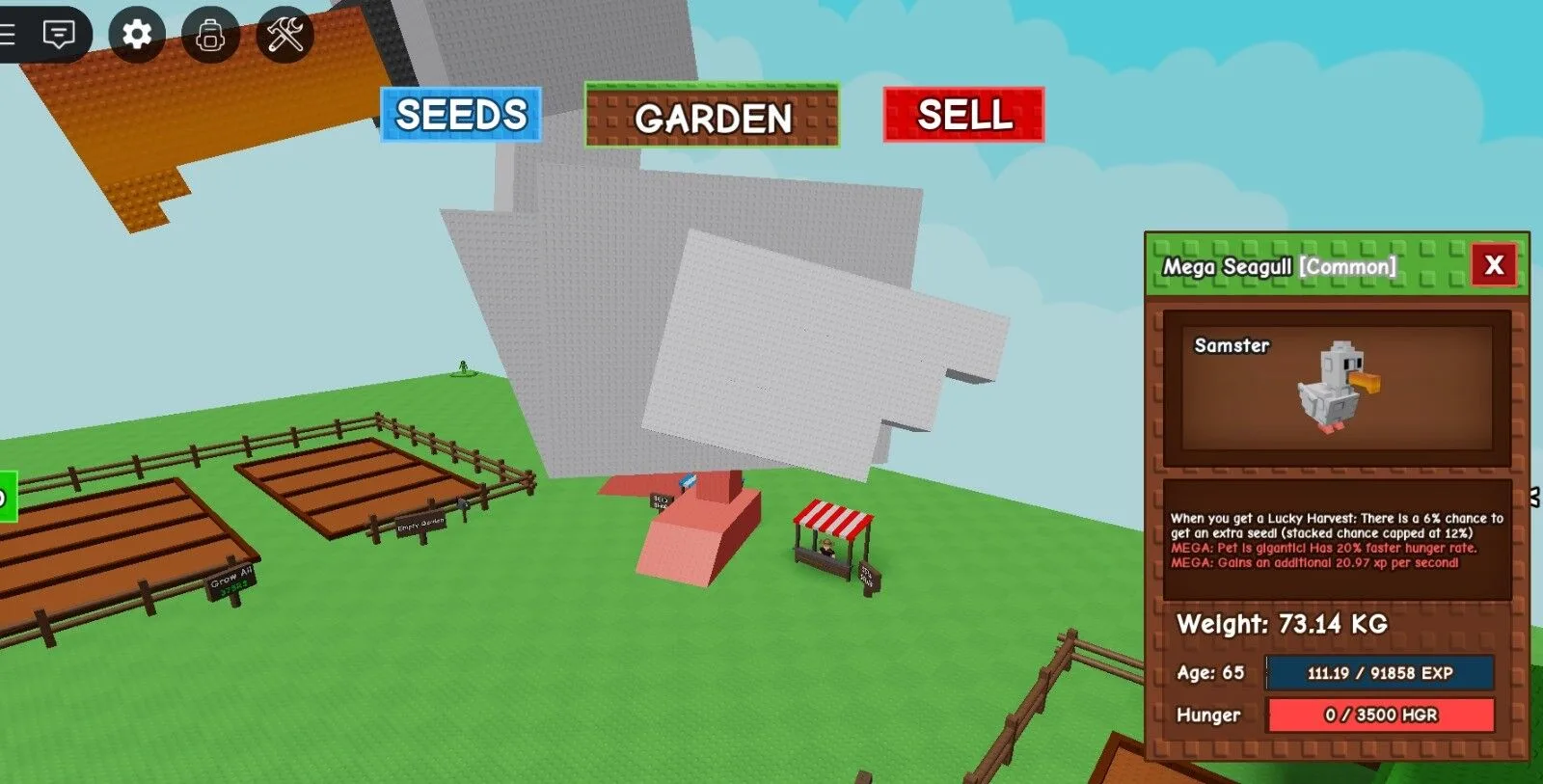 HUGE/GIANT/TITAN/TITANC SEAGULL MEGA 108 KG AT MAX GODLY SIZE - GROW A GARDEN ROBLOX - CHEAP AND FAST DELIVERY — Account account