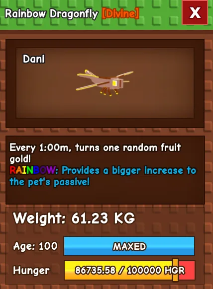 60KG - 61KG RAINBOW DRAGONFLY — Account account