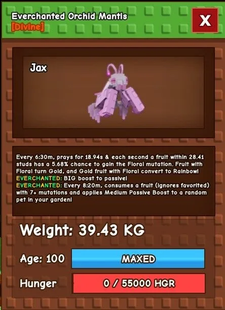 Everchanted Orchid Mantis 38kg — Account account