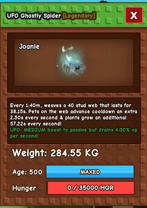 GHOSTLY SPIDER 280KG+ RANDOM MUTATION CHEAPEST FAST DELIVERY