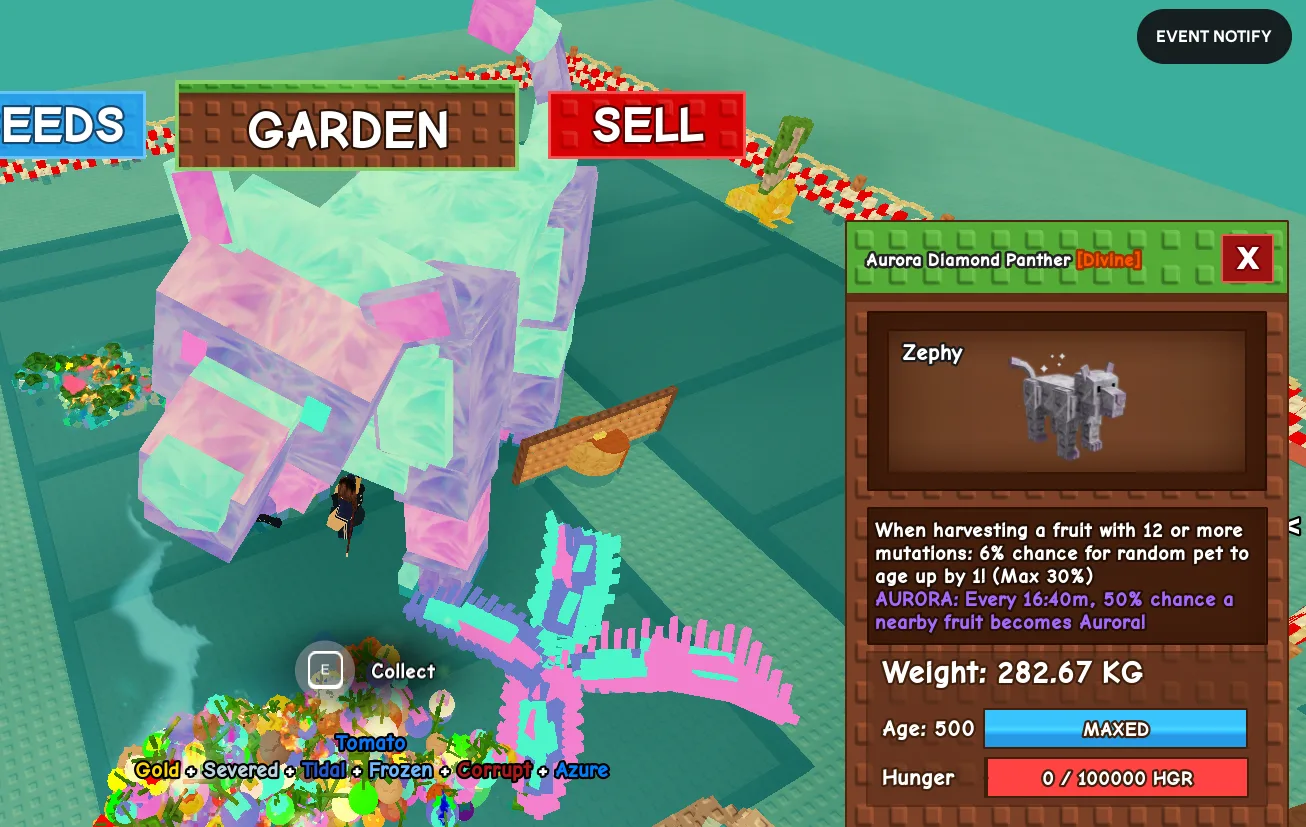280KG+ Aurora Diamond Panther Divine // super handsome // Age 500 MAXED // Auroral Fruit + Pet Age Boost
