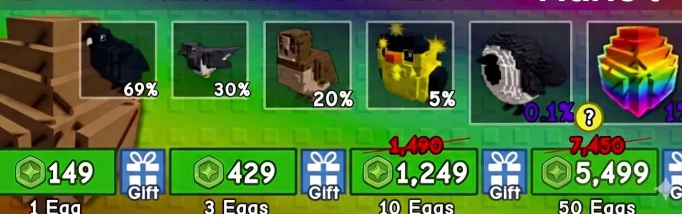 READY 10X PREMIUM BIRD EGGS ( 1249 ROBUX) Grow A Garden