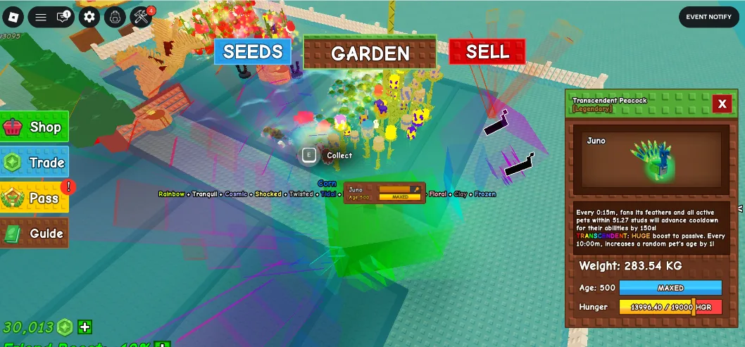 283KG Transcendent Peacock Legendary // super handsome // Age 500 Maxed // 150s Cooldown Boost