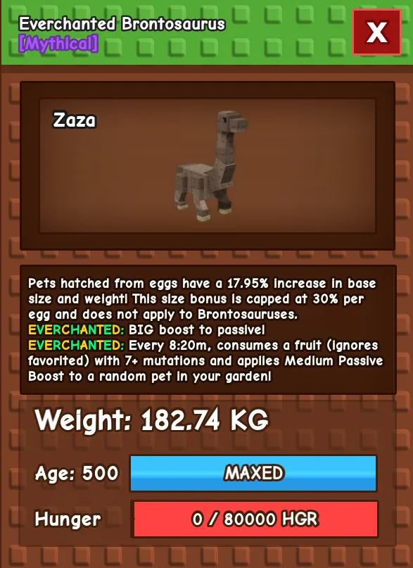 Everchanted Brontosaurus Mythical 179-182KG AGE 500