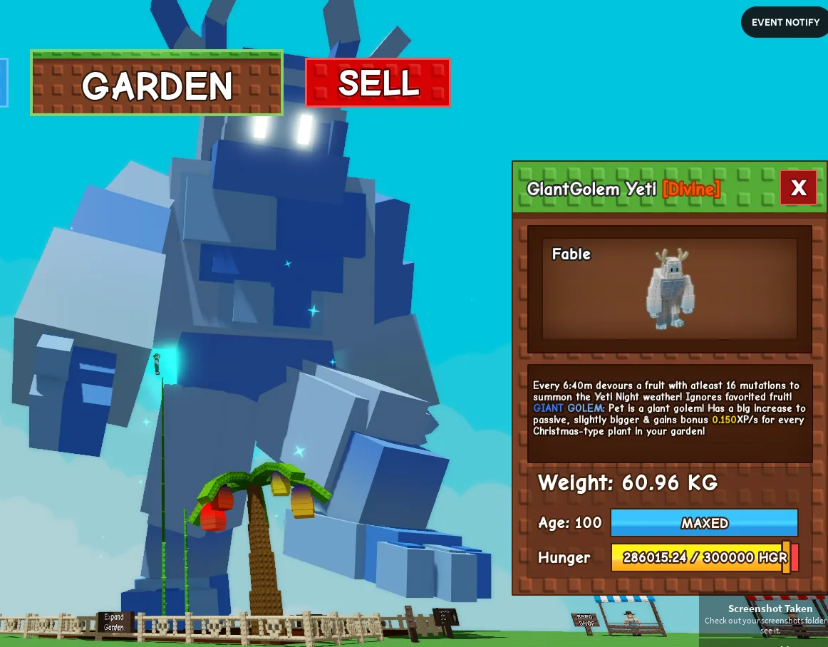 Titanic Huge Yeti 60Kg+ GiantGolem Age 100