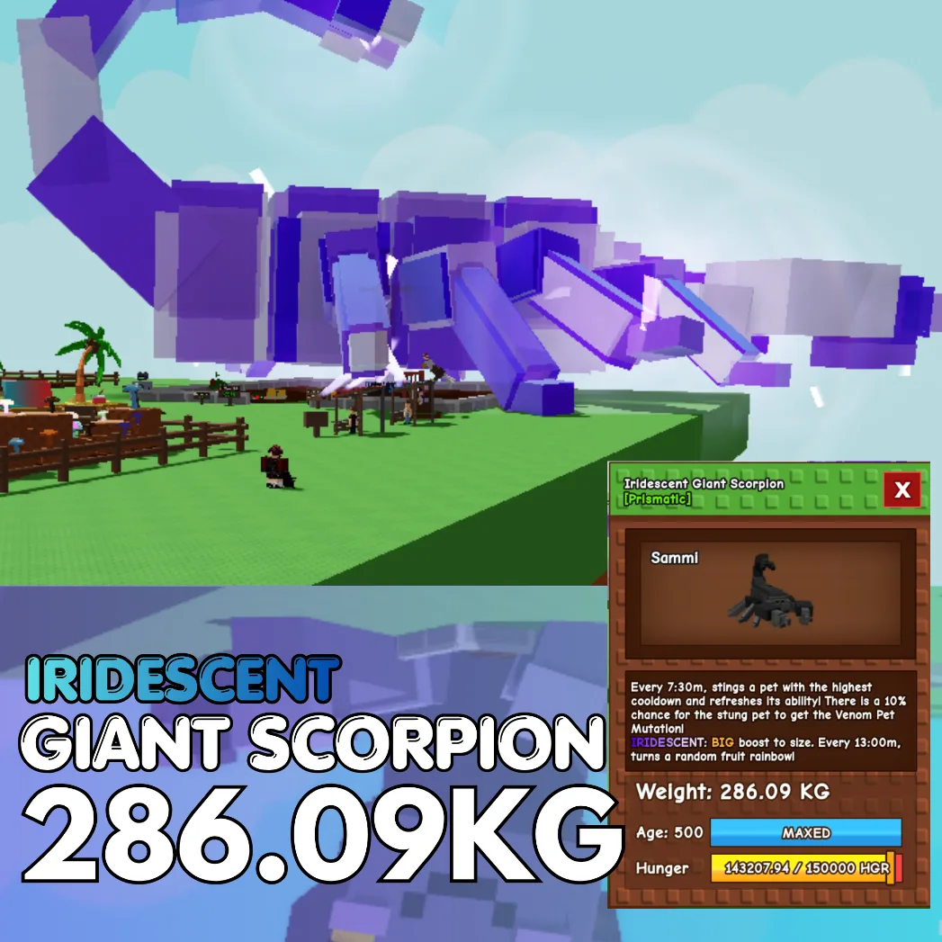 IRIDESCENT Huge Giant Scorpion 286.09KG Age 500 INSTANT DELIVERY