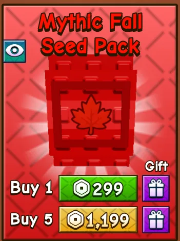 5x Mythic Fall Seed Pack