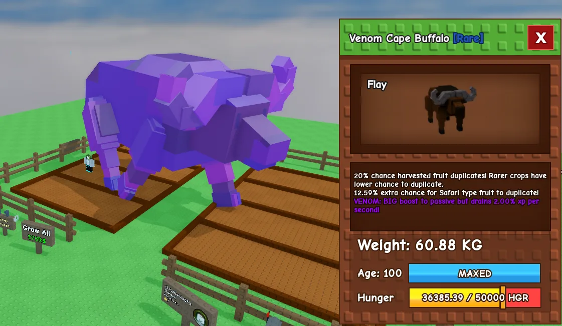 60kg+ Venom Cape Buffalo — Account account