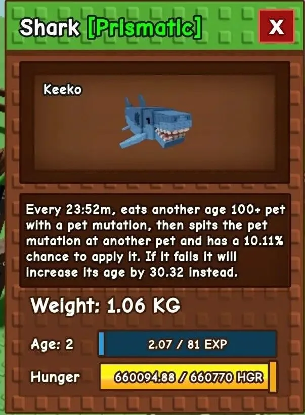 SHARK (RANDOM KG) NEW DLC PET INSTANT DELIVERY