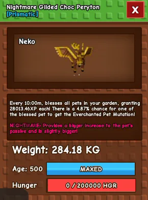284KG NIGHTMARE GILDED PERYTON AGE 500 — Account account