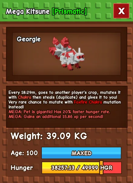 Mega Semi huge Kitsune 39.09KG — Account account