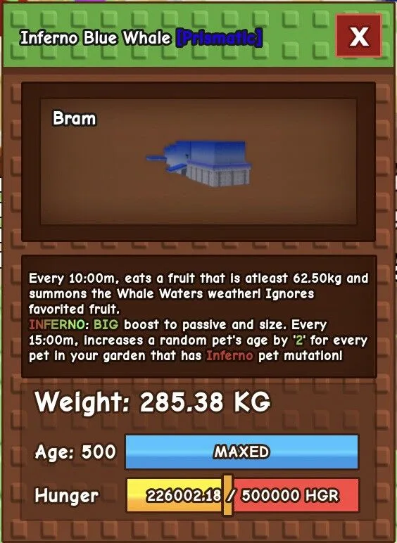 Inferno BLUE WHALE 280+ kg Instant Delivery