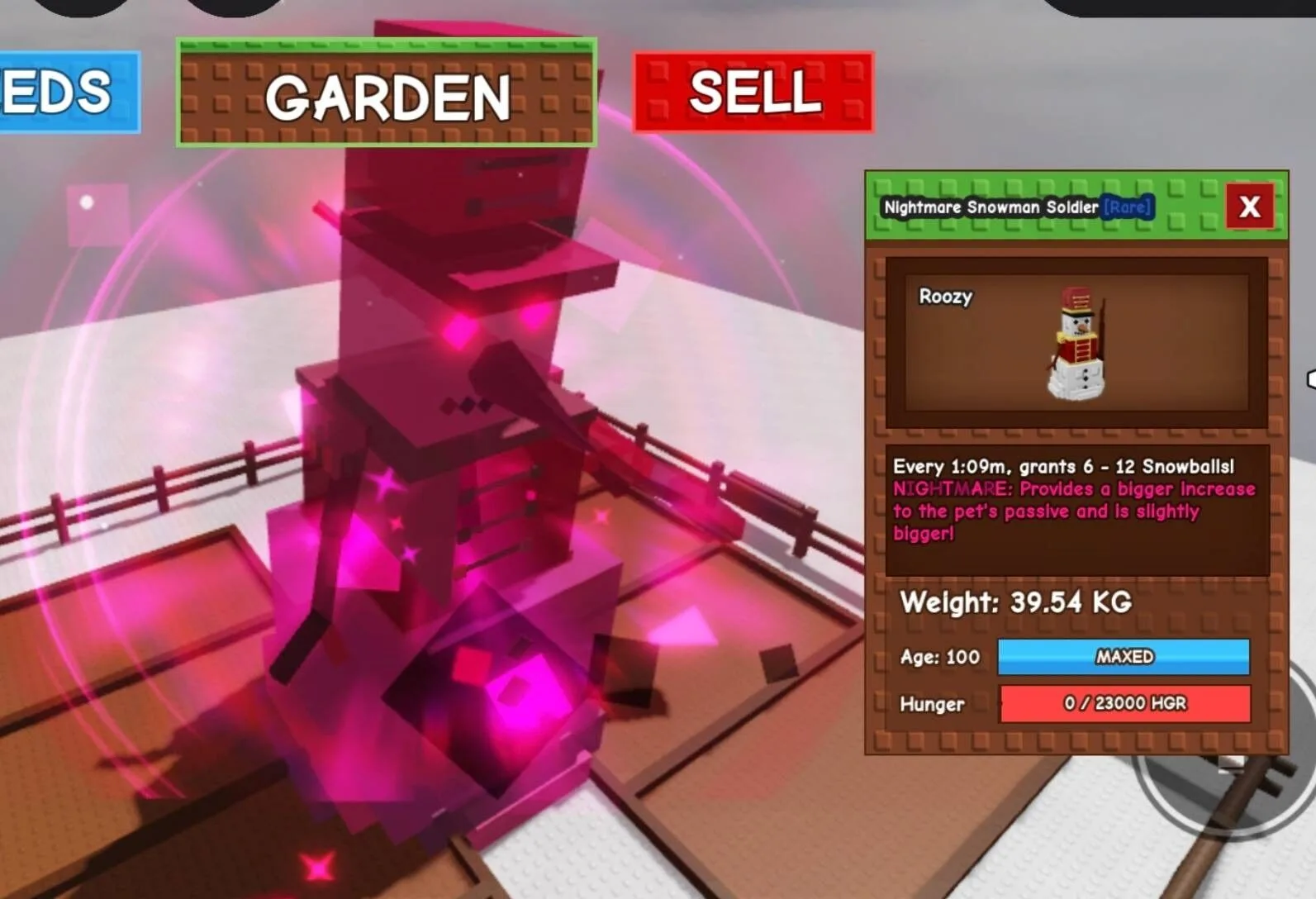 Huge NIGHTMARE Snowman Soldier - 39.54 KG (Age 100) — Account account