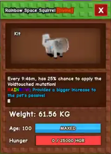 60kg+ Rainbow Space Squirrel super handsome// this is not raccoon/ i run out of tag limitation so i pick this// this is rainbow space squirrel