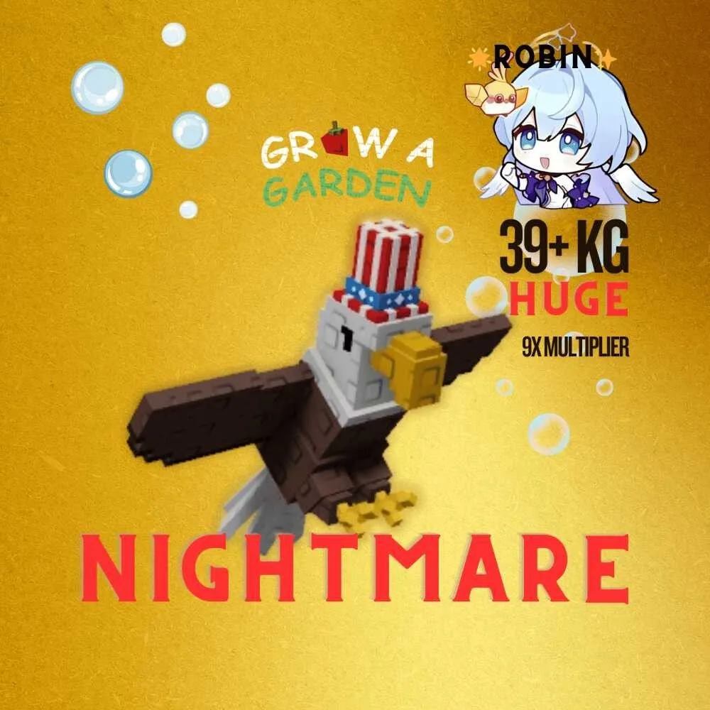 Nightmare Huge Bald Eagle - 38-39+KG - 9x Multiplier - Grow a Garden