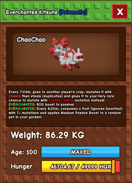 EVERCHANTED TITAN KITSUNE 86KG