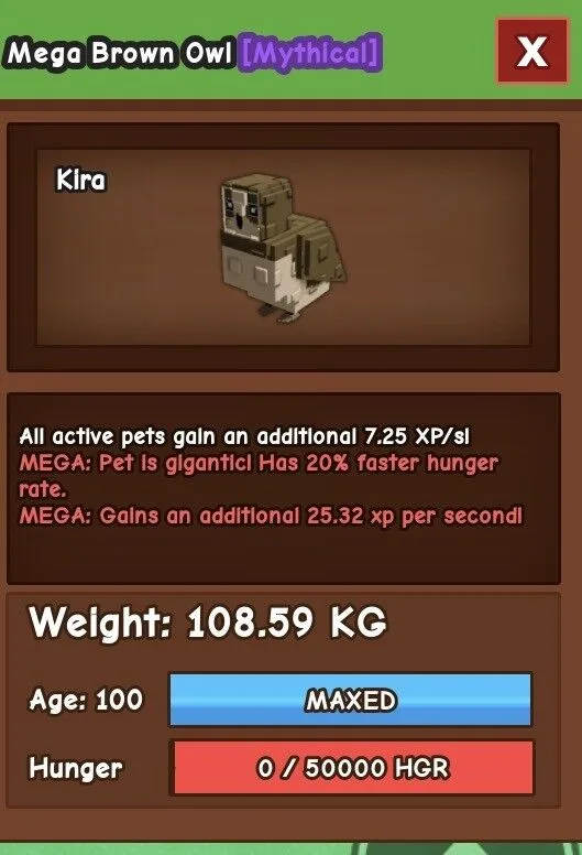 COLOSSAL 108.59KG JUMBO BROWN OWL // AGE 100 // FAST DELIVERY // GODLY TITAN