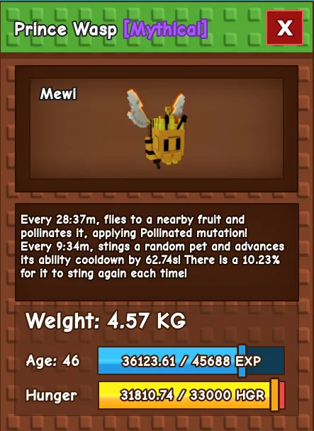 Prince Wasp (New Mythical Pet)