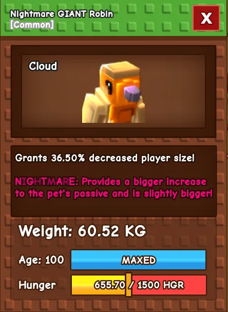 GIANT ROBLIN 60KG — Account account