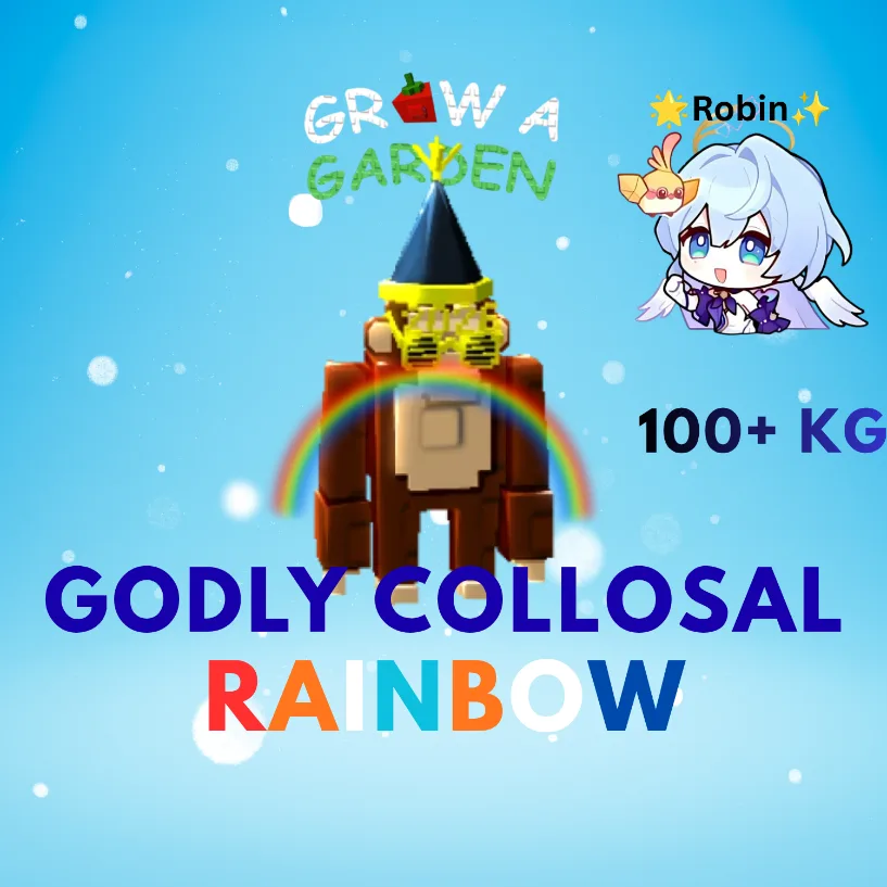 GODLY Collosal Rainbow New Year's Chimp - 100+KG - Age 100 - Rainbow Mutation - Grow a Garden