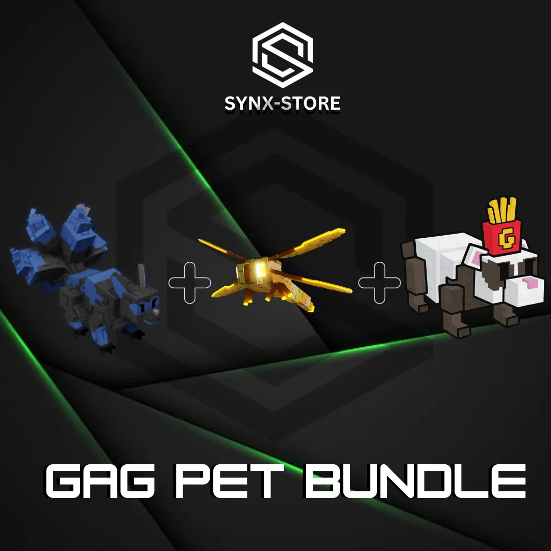 Pet Bundle 23 3 Pets Dragonfly + French Frys Ferret + Corrupted Kitsune