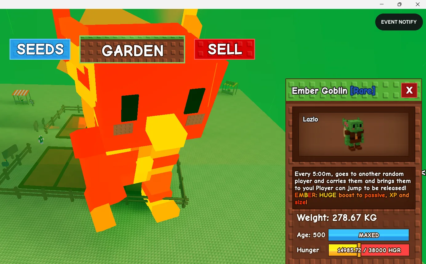 278K+G Ember Goblin Rare // super handsome // Age 500 MAXED // HUGE Passive XP + Size Boost//not peacock//i run out of tag others limitation