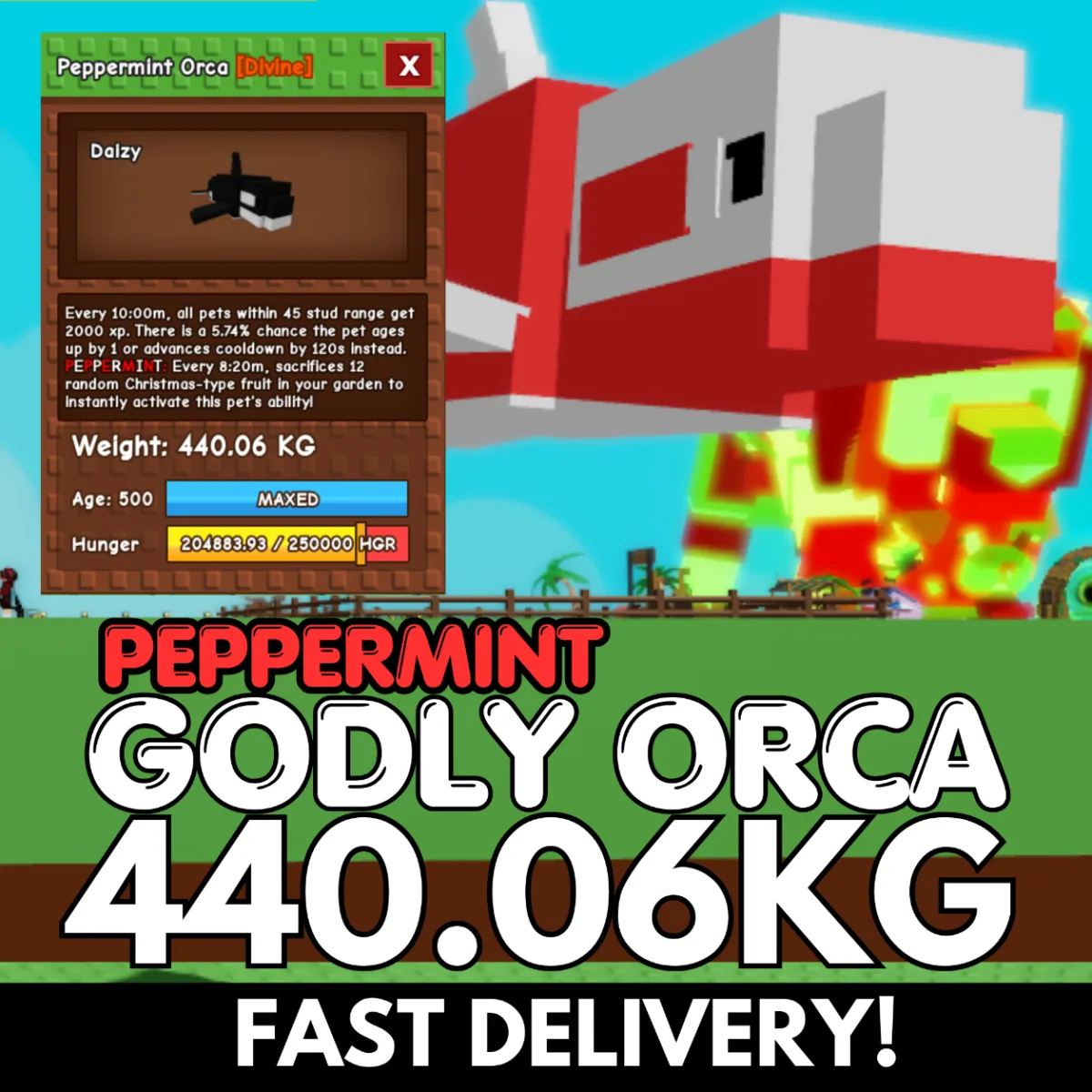 PEPPERMINT Godly Orca 440.06KG Rare Mutation INSTANT DELIVERY