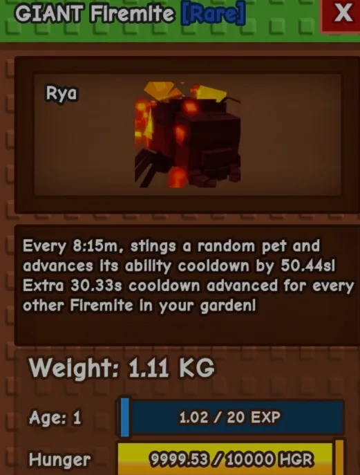 GIANT FIREMITE PETS