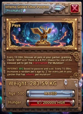283.59KG INFERNO GIGANTIC GILDED CHOCO PERYTON I MAX 500 AGE l READY TO USE - 10MINS MAX CD - NO TOY