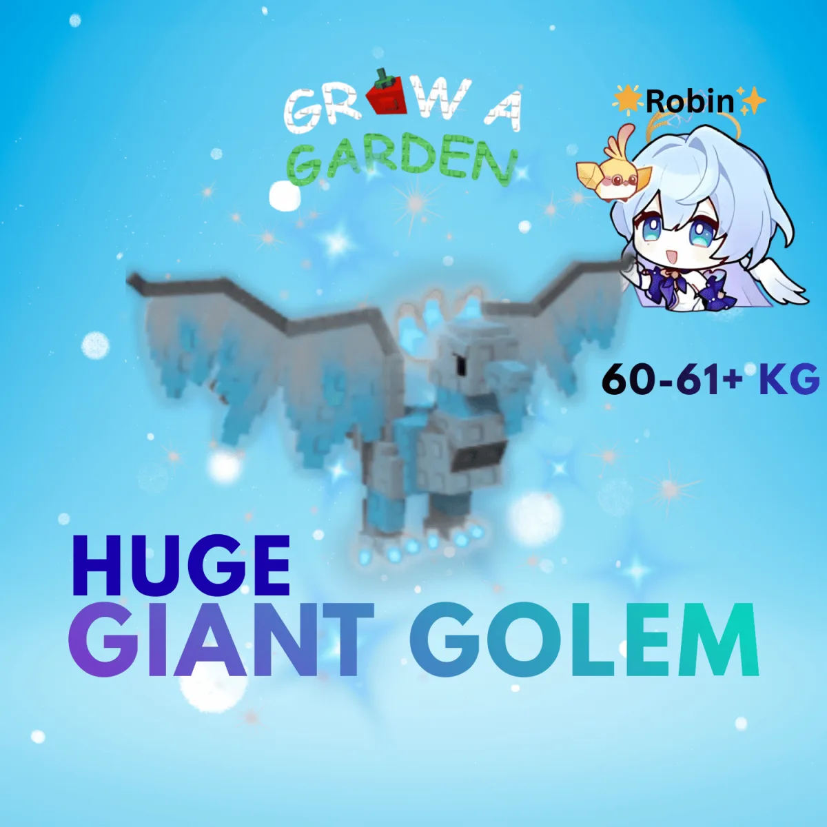 Giant Golem HUGE Phoenix - 61+KG - New Legendary Super Rare Cool Mutation - GiantGolem- Grow a Garden — Account account
