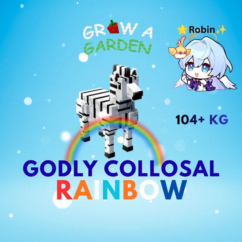 GODLY Collosal Rainbow Zebra - 105+KG - Grow a Garden - Rainbow Mutation