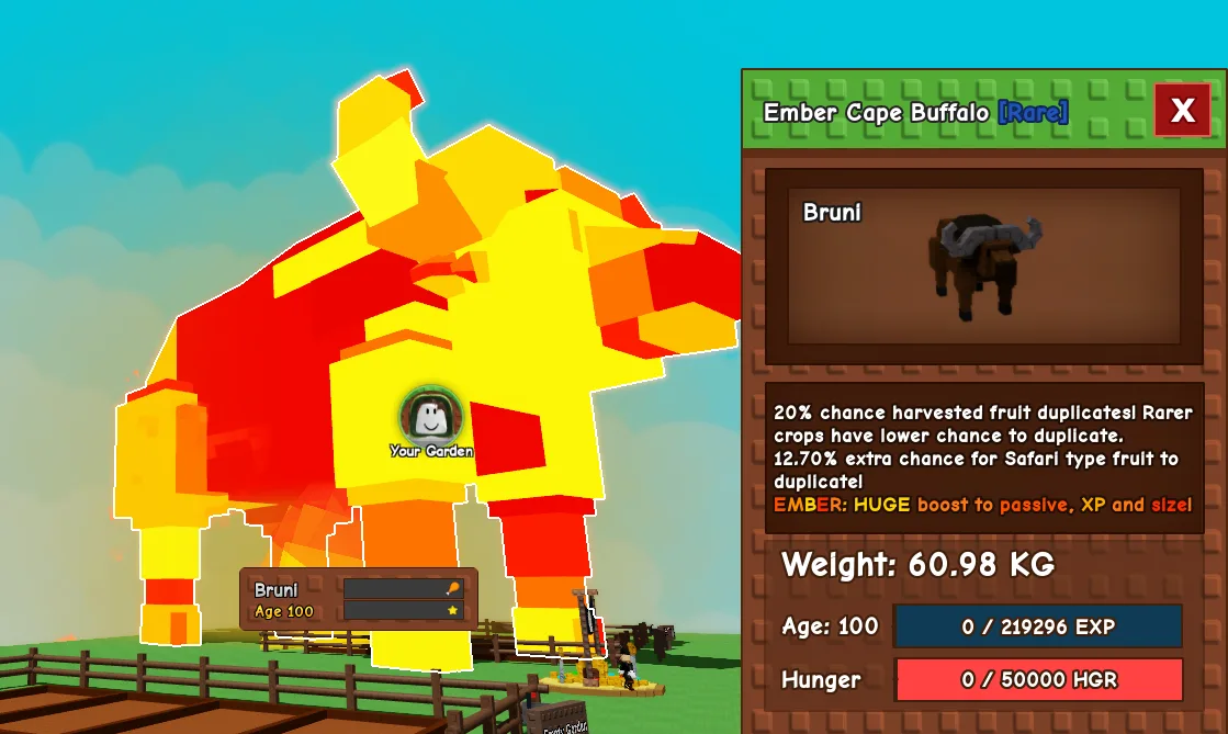 60.98kg+ Age 100 Ember Cape Buffalo