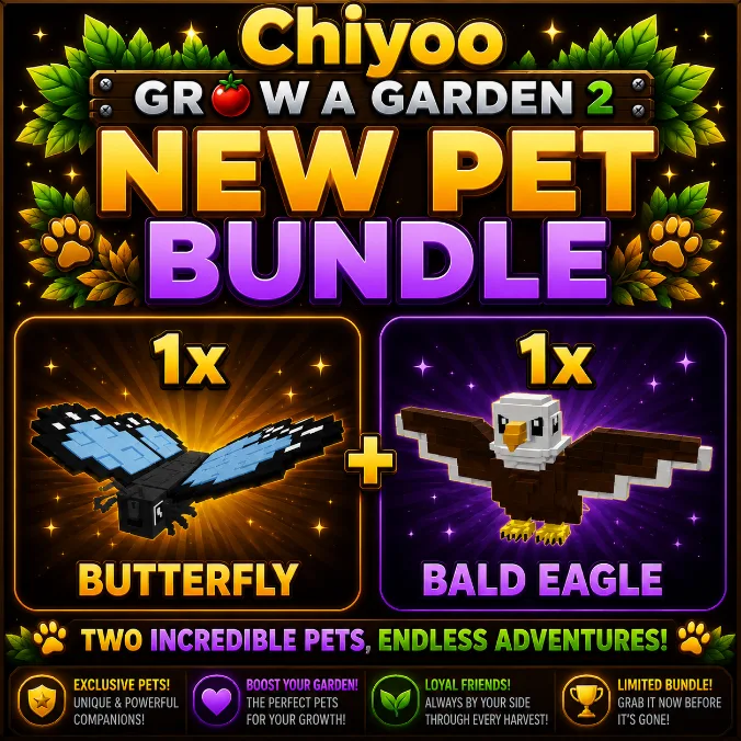 New Pet Bundle 1x Butterfly + 1x Bald Eagle Instant Delivery (Mythic)