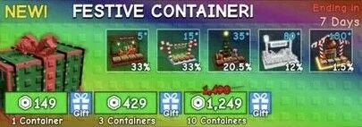 10x Exotic Festive Containers