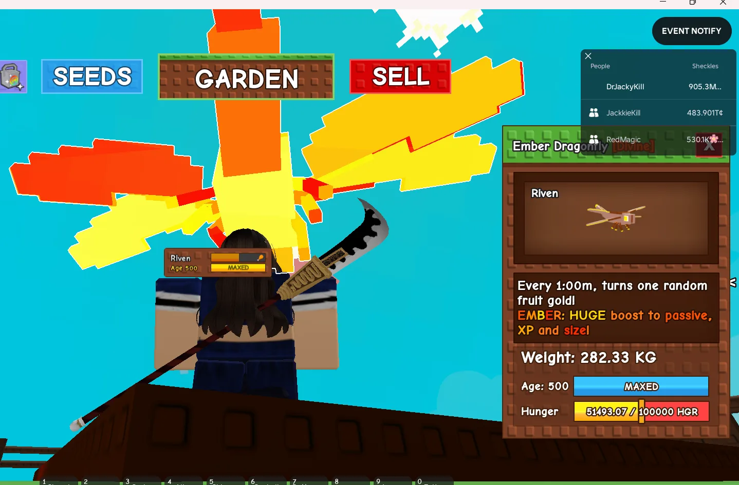 280kg+ Ember Dragonfly super handsome//max capped power// FIRE AIRPLANE