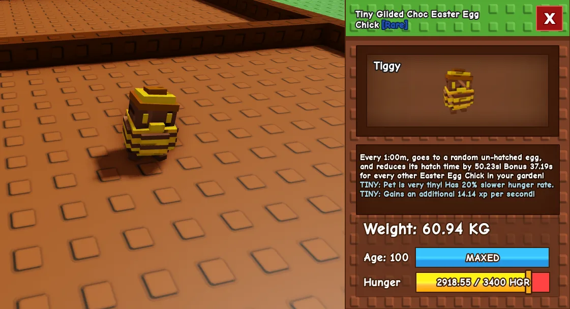 60kg+ Tiny Gilded Choc Easter Egg Chick Cute Farming