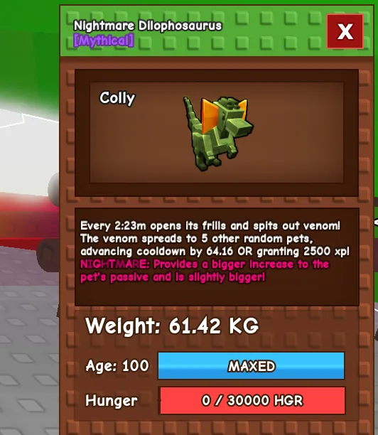 Hug Nightmare Dilophosaurus 61.42kg — Account account