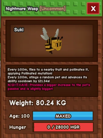 TITANIC WASP NIGHTMARE 80kg+ 1m CD Free HUGE PET AFTER REVIEW