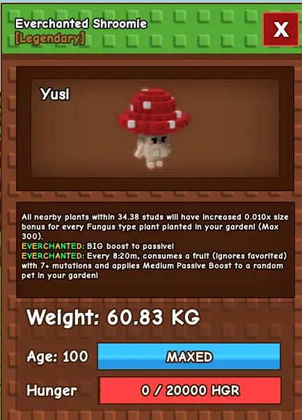 everchanted HUGE SHROOMIE 60KG AGE 100 TITAN SHROOMIE TITANIC SHROOMIE everchanted SHROOMIE 60 - 61KG — Account account
