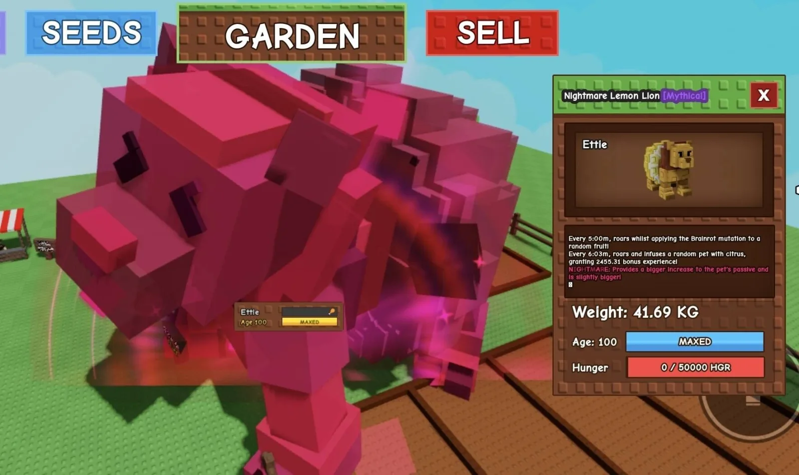 Huge NIGHTMARE Lemon Lion - 41.69 KG (Age 100)
