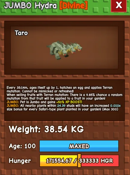 CHEAP 38kg Jumbo Hydra! level 100