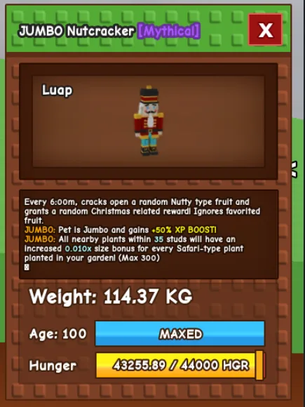 114KG COLOSSAL NUTCRACKER JUMBO MUTATION — Account account