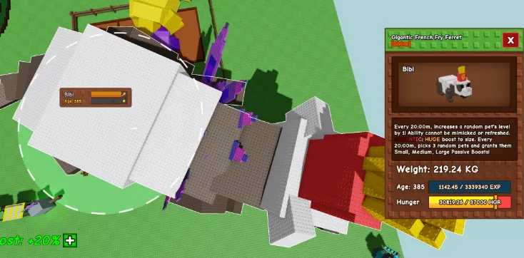 280KG+ GIGANTIC French Fry Ferret // 2X BIGGER than MEGA // Rare 500 Level Mutation // 20 min CD // Buff 3 toys in 1 time