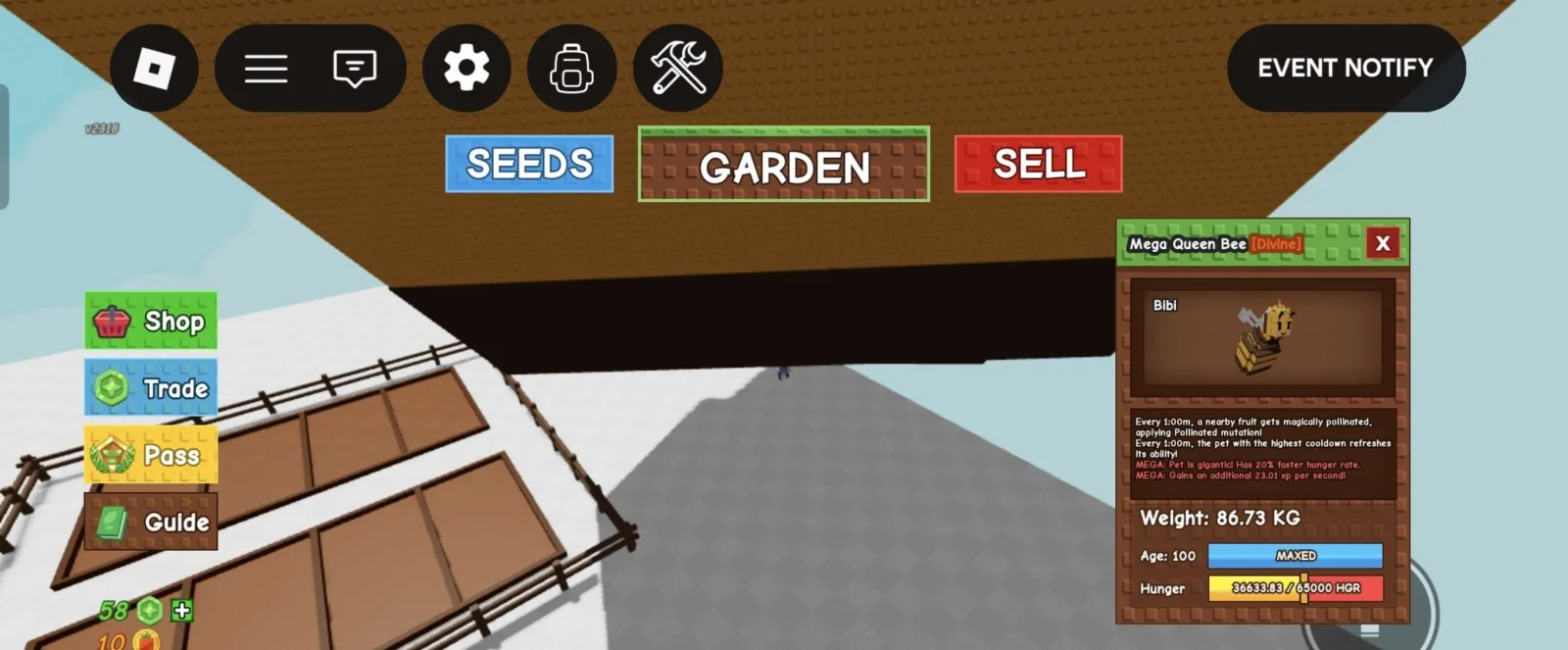 Titanic / Huge MEGA Queen Bee - 86.73 KG (Age 100) 1:00m cooldown — Account account