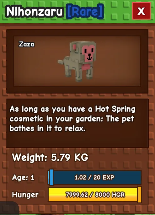 HUGE NIHONZARU AGE 1 5.79KG GAG PET INSTANT DELIVERY — Account account
