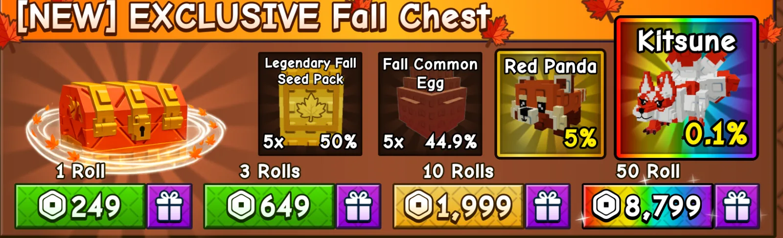 50x exclusive fall chest