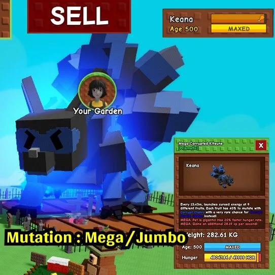 Huge Corrupted Kitsune 280Kg Age500 Mutation Mega/Jumbo — Account account