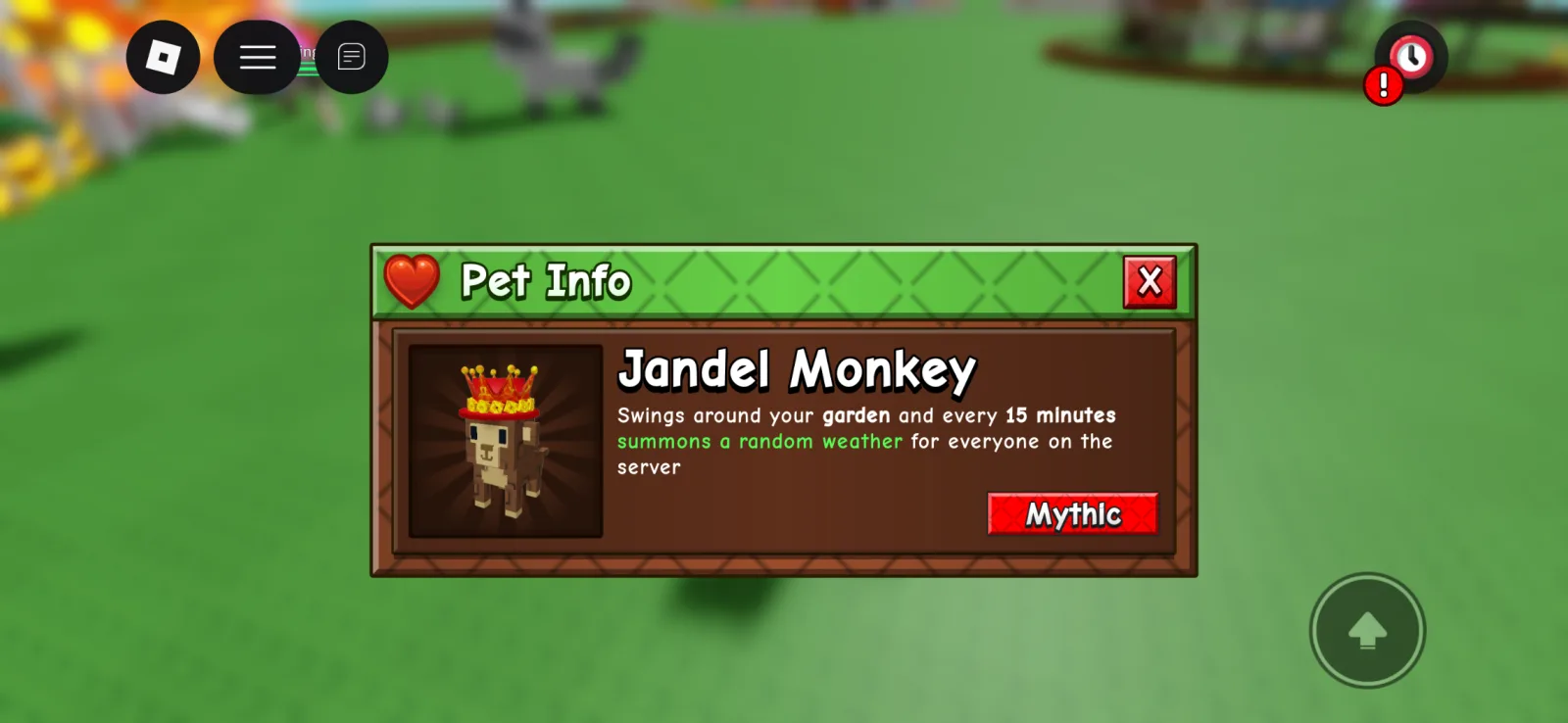 Grow a Garden 2 New Pets Jandel Monkey Limited Pets Send Now Fast Delivery (Mythic)